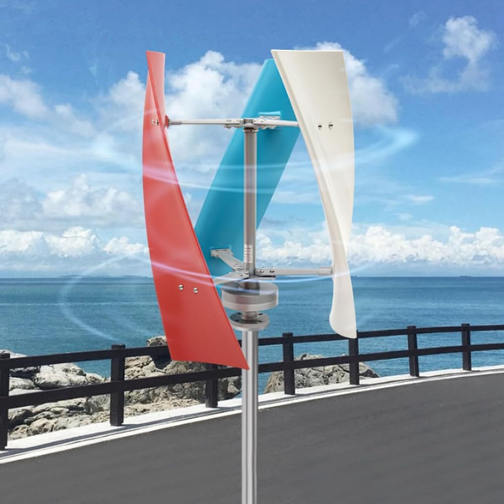 24V,HYZHANHONG 4000W 3 Blades Wind Turbine Generator Kit, 220V -12V Vertical Axis Wind Turbine Generator Kit with Controller, Ultra-Quiet Design for Home, Boats, Street Lighting