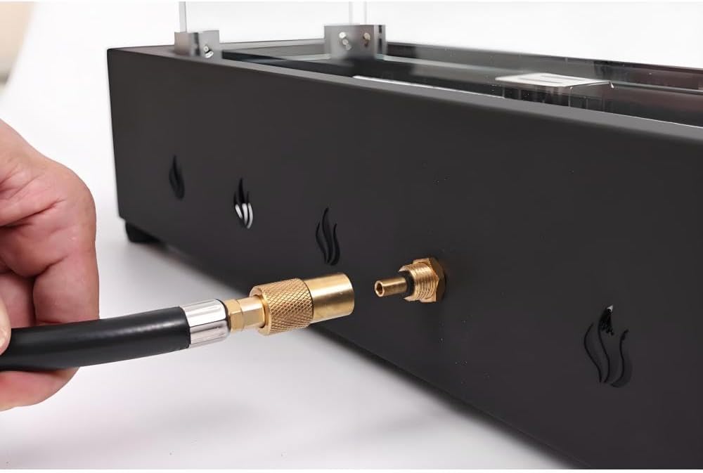 28-Inch Rectangle Propane Fire Pit, 40,000 BTU Outdoor Gas Firepit with Wind-Resistant Design, Durable Iron Construction with Glass Beads Accent