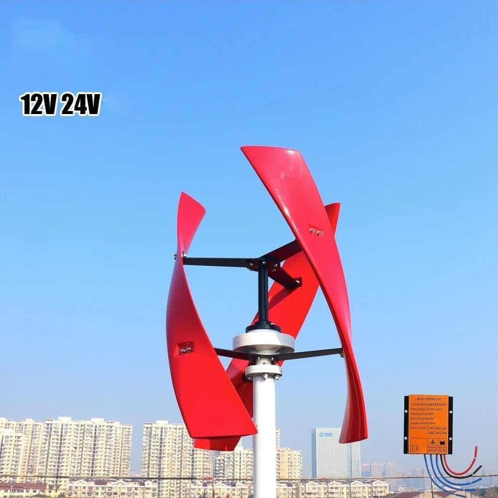 3 Blades Wind Turbine 8000W Maglev Wind Turbine with Controller Vertical Axis Wind Turbine No Noise with Waterproof Charge Controller