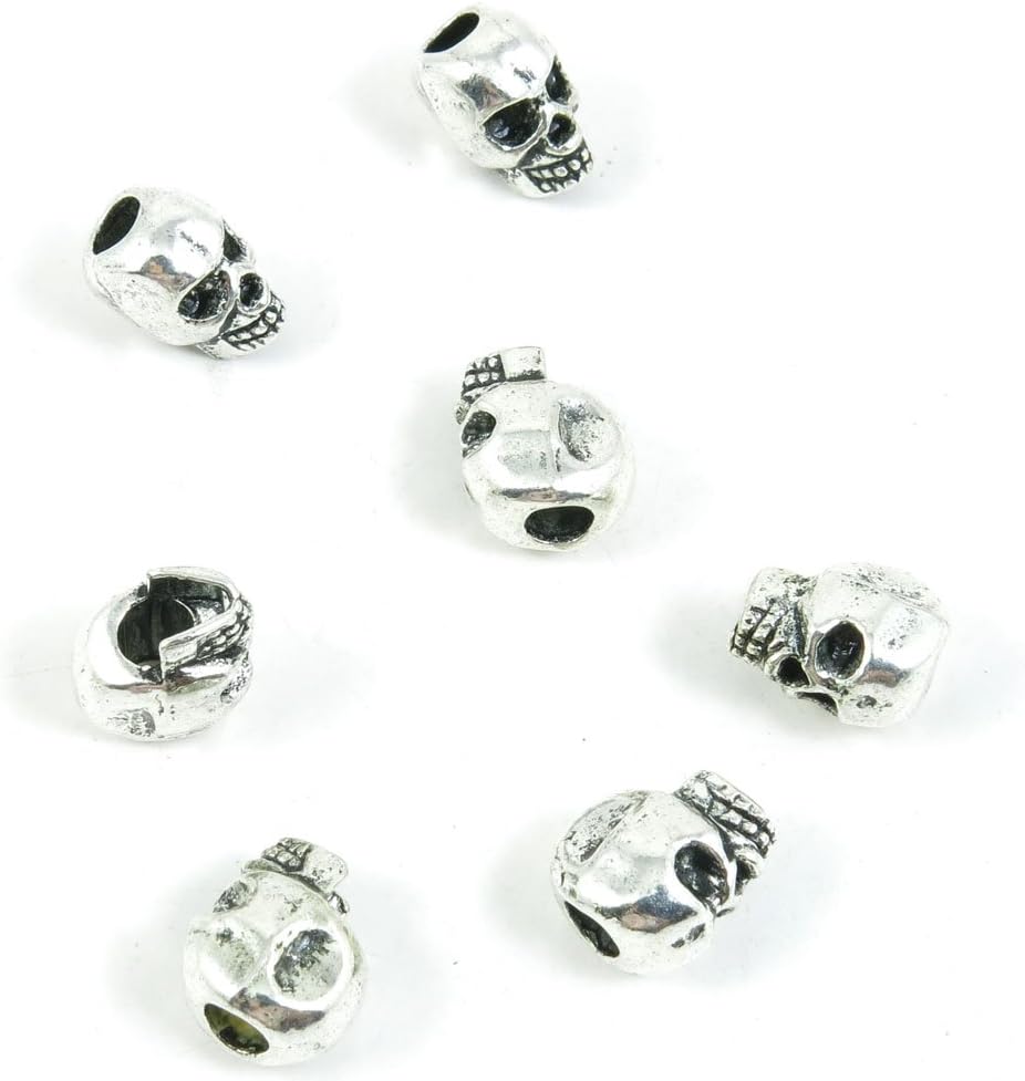 560 Pieces Antique Silver Tone Jewelry Making Charms Findings Fashion Wholesale Supplies Pendant Lots Bulk Supply SC2486 Skull Loose Beads