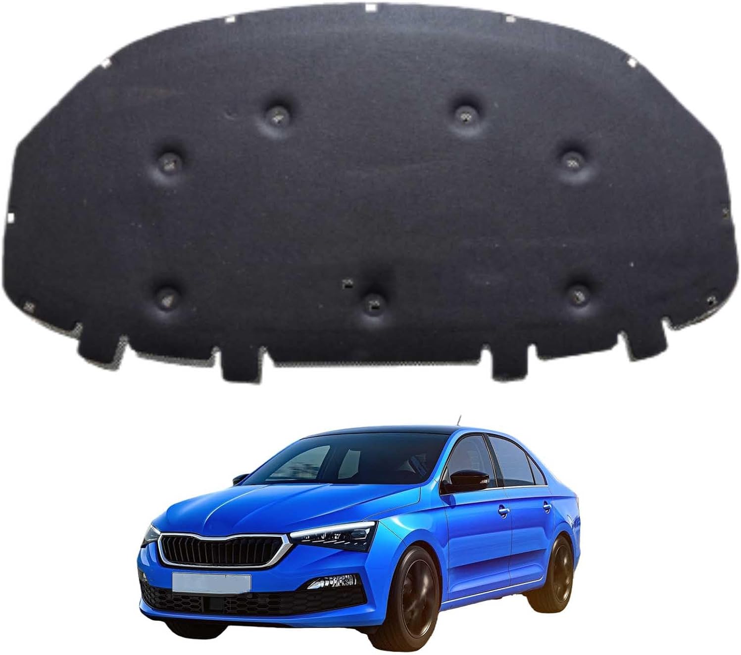Car Front Hood Engine Sound Pad for Skoda Rapid 2020-2022, Heat Insulation Cotton Mat Cover Soundproof Car Accessories