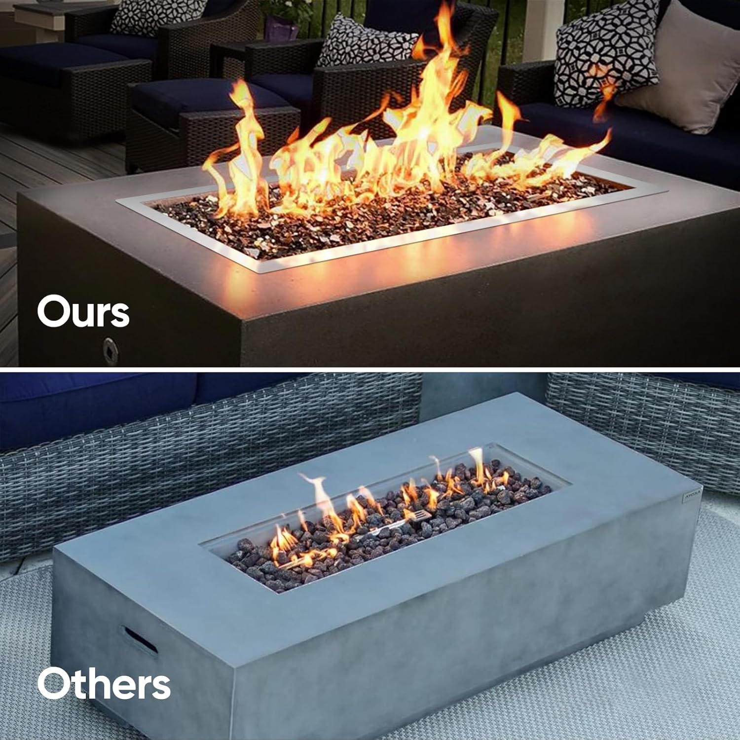 FAHKNS Rectangular Drop-in Fire Pit Pan Kit, 48