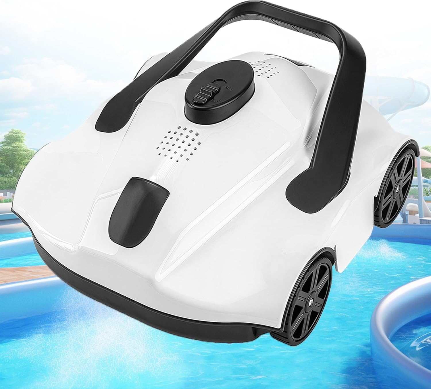 Corded APP Robotic Pool Cleaner with Smart Mapping Tech, Pool Vacuum Robot with Powerful Suction, Automatic Pool Vacuum, Applies to for In-Ground Pools 1076 Sq.Ft Coverage,White
