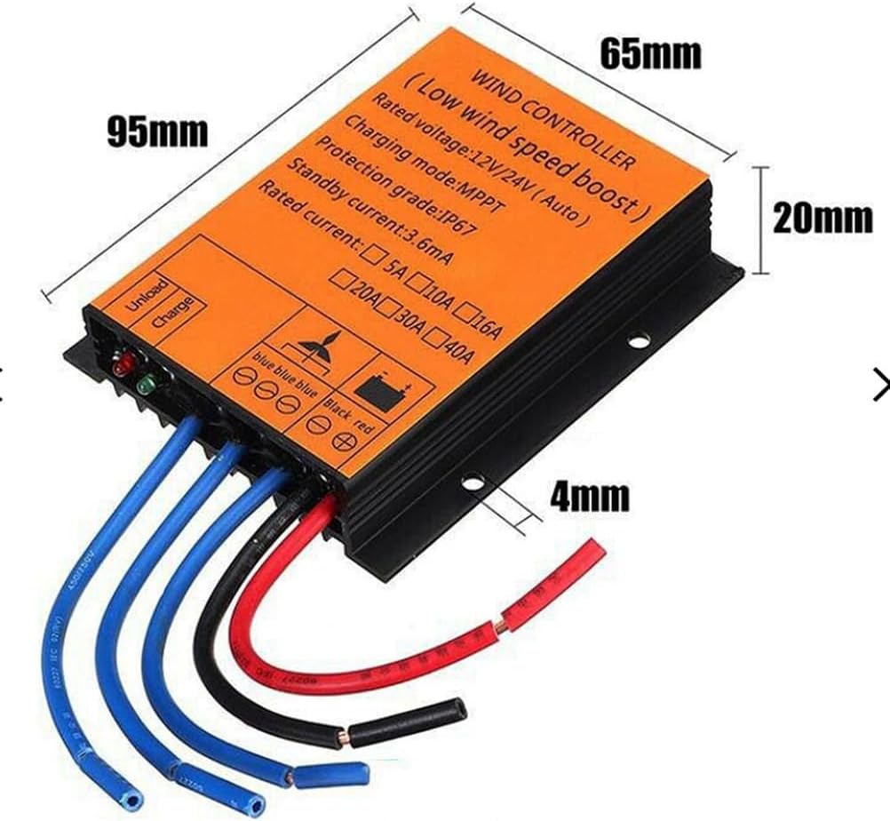 12V,HYZHANHONG Hybrid Wind Solar Controller, MPPT Auto Match 12V 24V 48V Regulator Optional Bluetooth App for Hybrid Power System(2400W )