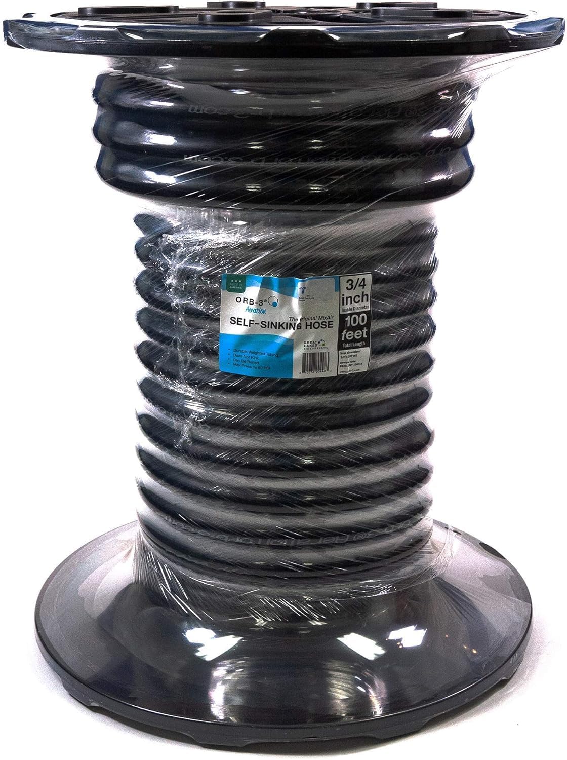 Orb-3 Aeration (MixAirTech) Self-Sinking Hose 3/4-inch ID x 50 feet Length