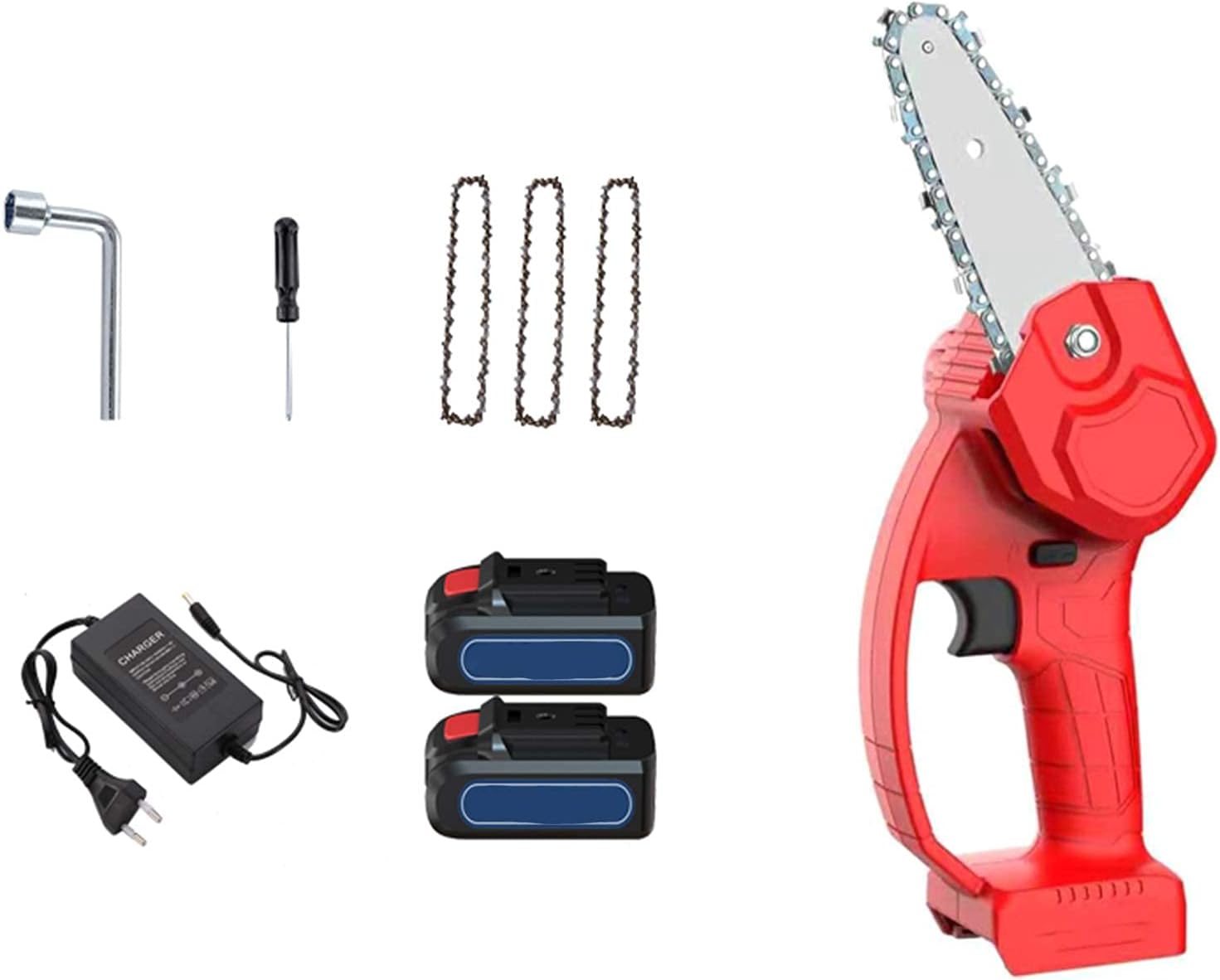 Mini Electric Cordless Chainsaw, Cordless Battery Powered Chainsaws Handheld Chain Saw Pruning Shears for Tree Branch Wood Cutting