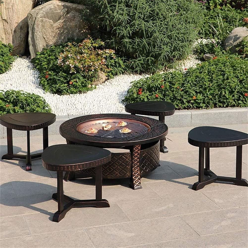 Outdoor Fire Pit Firepit Home Fire Pit - Large Bonfire Wood Burning Patio & Backyard Firepit for Outside with Round Spark Screen