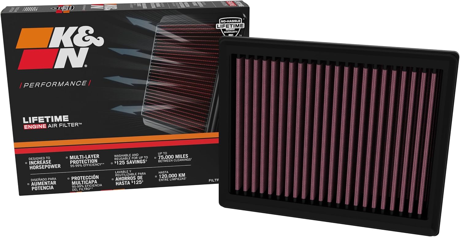 K&N Engine Air Filter: High Performance, Premium, Washable, Replacement Filter, Compatiable with 2023 Nissan Z, 33-5135