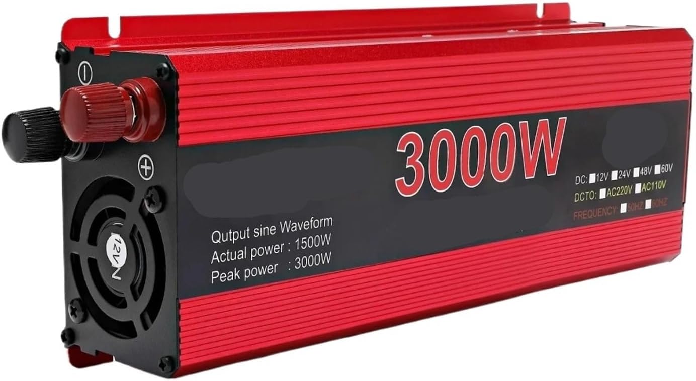 12V Car Inverter 1000W 2000W 2200W 3000W DC to AC 220V 110V Pure Sine Wave Converter Solar Power Inverter for RV Camping(220V)