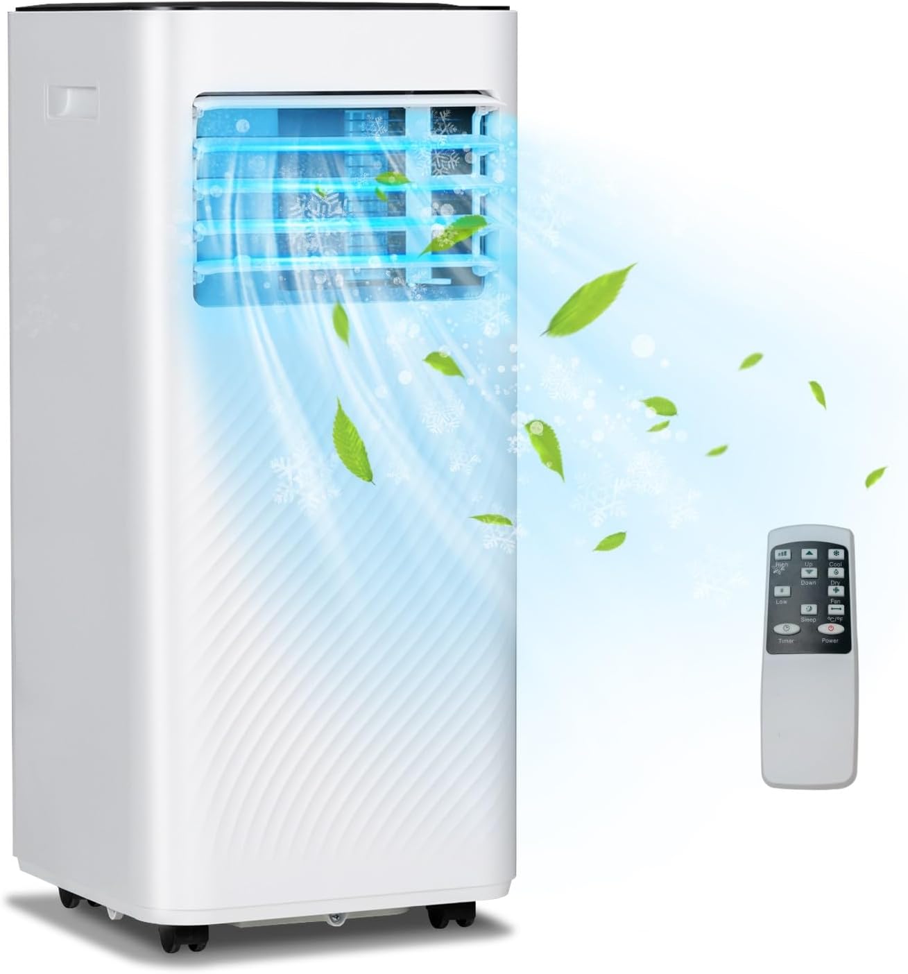 KOTEK Portable Air Conditioners, Cools up to 350 Sq. Ft 4-in-1 AC Unit for Bedroom w/Sleep/Dehumidifier/Fan/Cool Mode, Window Kit/Child Lock, Room Air Conditioner Portable for Home Office (10000 BTU)