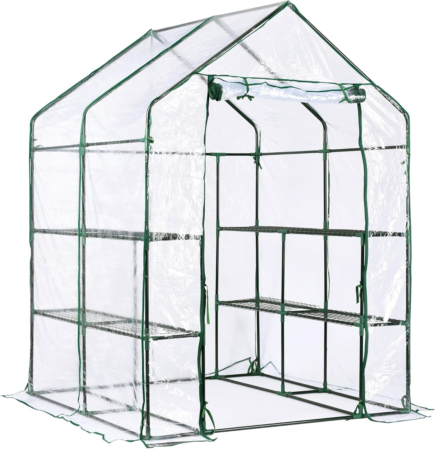 Garden Elements Plastic Indoor/Outdoor Standing Greenhouse, Unvented, Clear, Large, 77