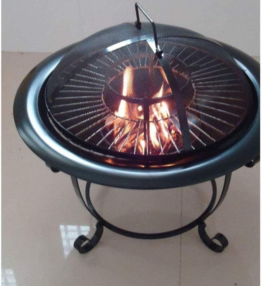 BBQ Grill Outdoor Fire Pits Outdoor Wood Burning Outdoor Fire Pit, Camping Brazier Bonfire Stove Courtyard Barbecue Grill Elegant Garden & Patio Heater, Fire Pit, Barbecue with Cover BB