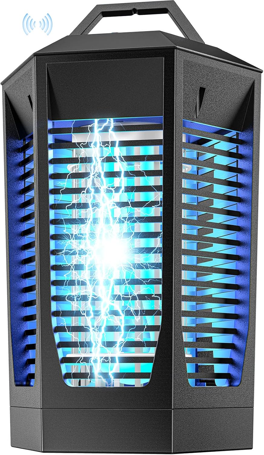 Bug Zapper Outdoor, Pophies Bug Zapper Indoor Plug in with 4200v High Powered, 18w Bug Zapper Outdoor Waterproof, Mosquito Killer Up to 2300 Sq Ft, Electric Bug Zapper for Patio Garden Home Kitchen