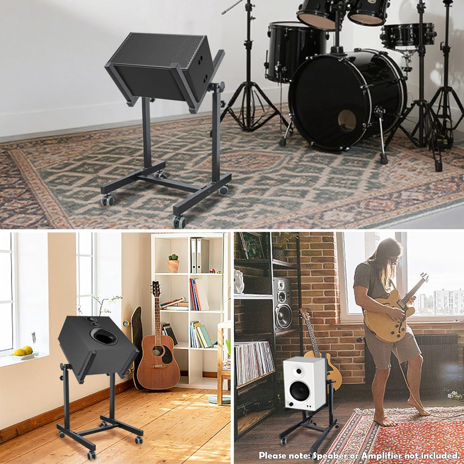 Heavy Duty Amplifier Stand, Adjustable Amps Speaker Cabinet Stand Combo Holder, Audio Rack, Guitar Amplifier Stand