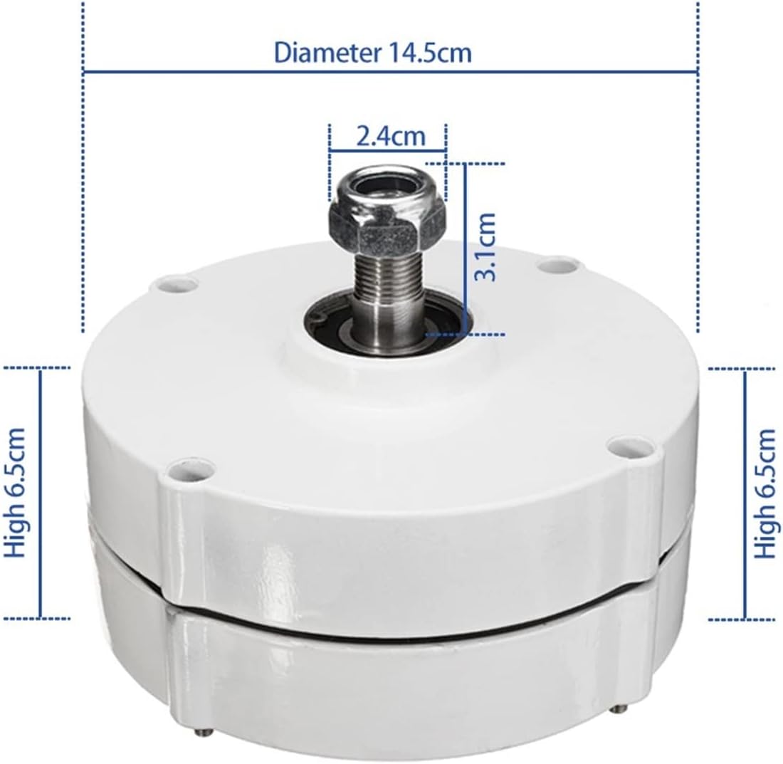 Wind Turbine Generator Kit, Generators 400W 600W 800W Low Speed 12V 24V 3 Phase Gearless Permanent Magnet AC Alternators For Wind Water Turbine For Home Use for Hybrid Solar Wind System(With Base,12V_