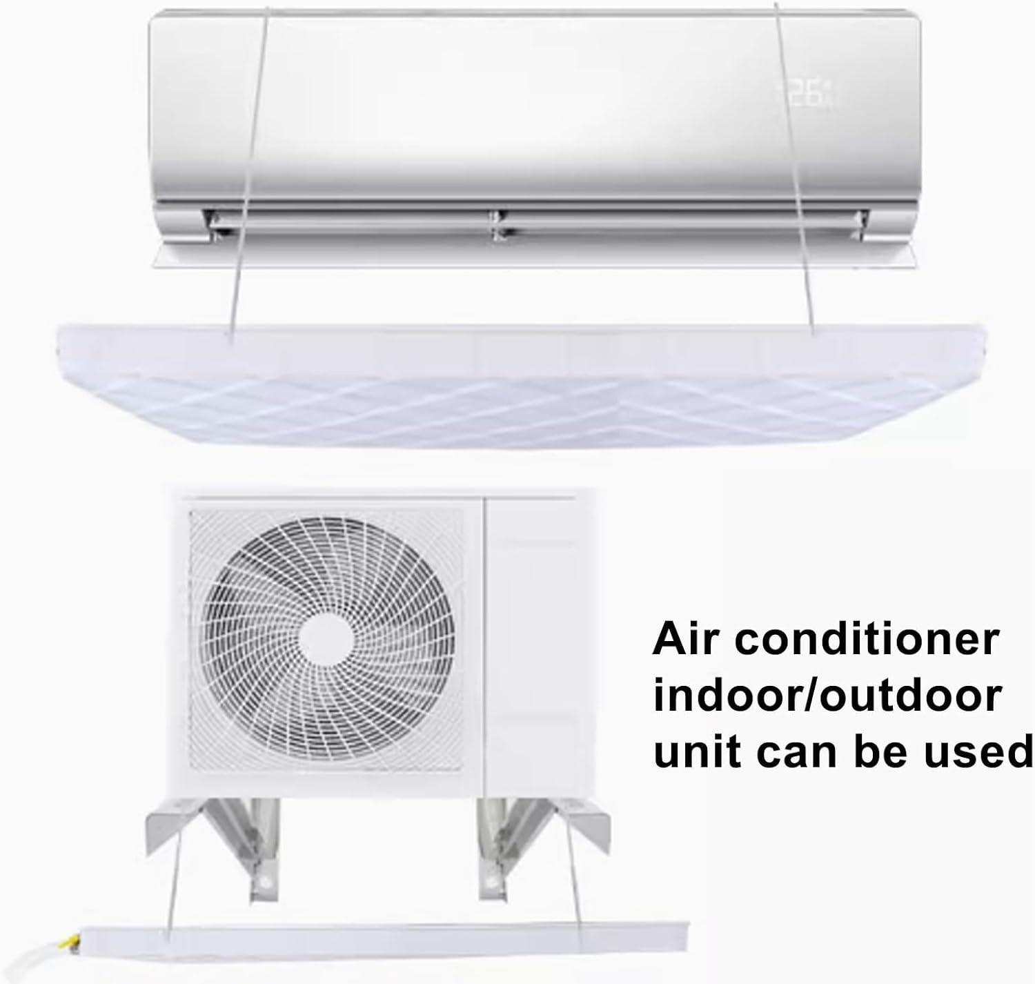 Plastic Water Tray, Portable Air Conditioner Condensate Drain Tray with Drain Hole and Hose f Split Air Conditioner Indoor Unit(91.5 * 45cm)