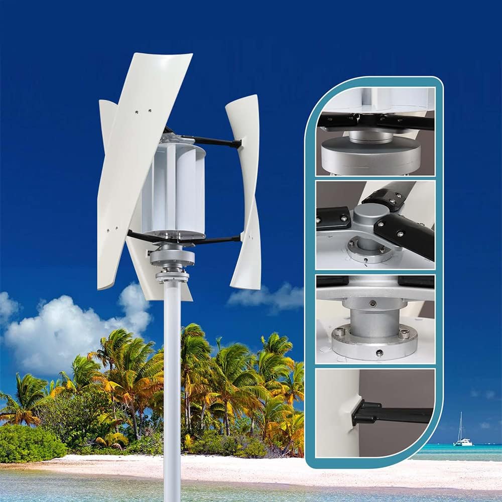 110V/220V 3000W Wind Turbine 3 Blades Horizontal Super Power High Efficiency Windmills with Hybrid Solar System Dynamo Home Use