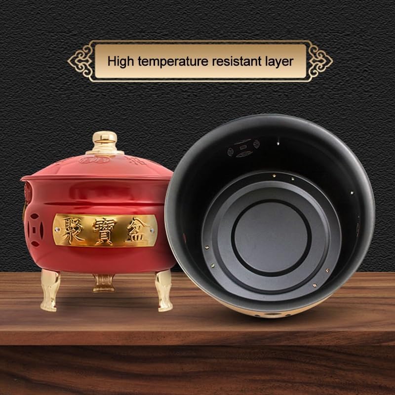 Fire Pit, Burn Cage, Garden Incinerator, with Lid and Handle, Trash Burning Containers, Burn Barrels for Outside, for Patios, Decks and Backyards(Red)