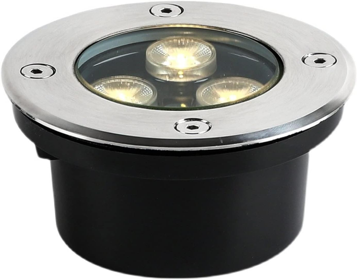 Underground Light LED, IP65 Waterproof LED Recessed Light, Outdoor Round Ground Lamp, Aluminum Well Lights, for Driveway, Deck, Step, Garden Landscape Lighting(White,5W)