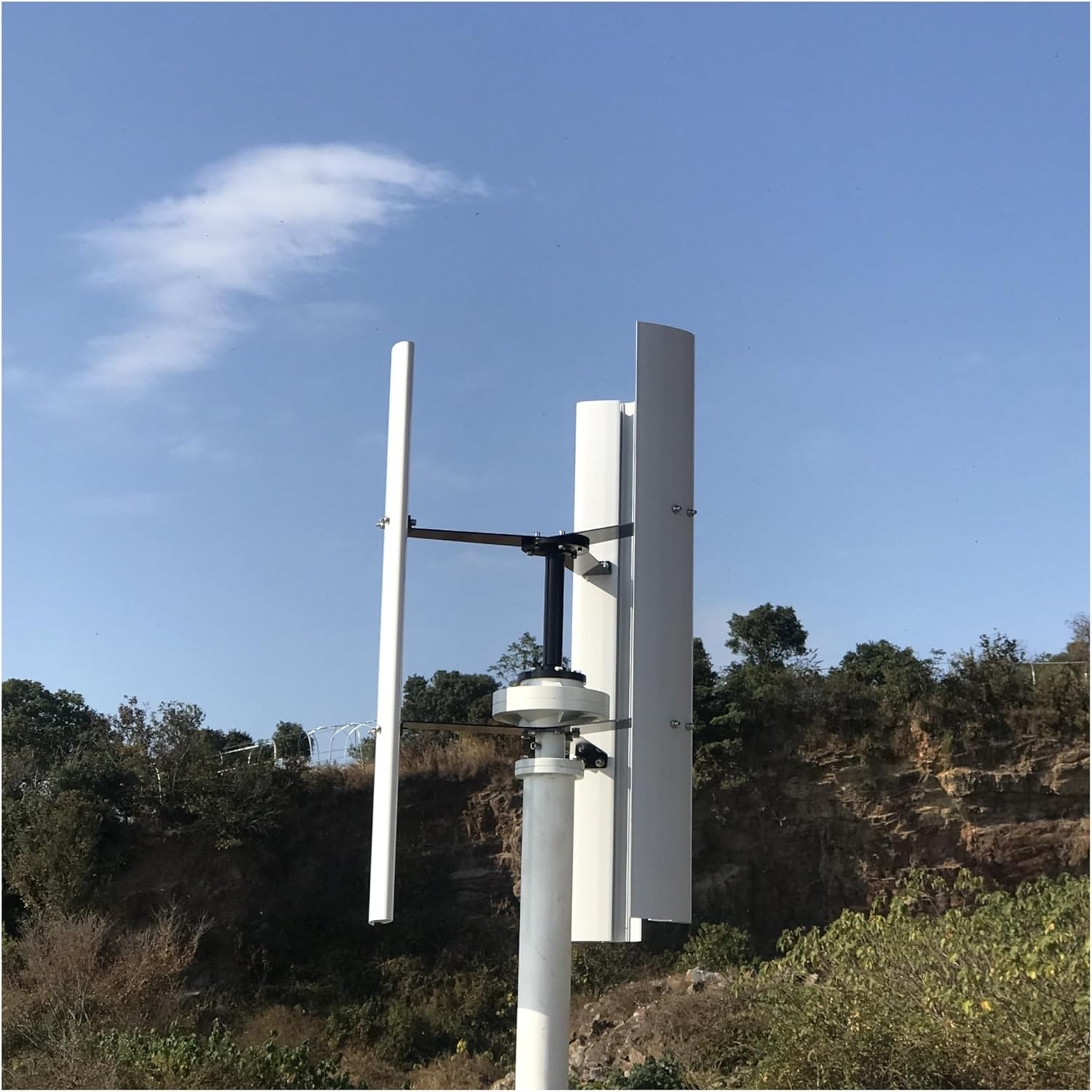 Wind Turbine Generator Kit, Vertical Wind Turbine 8000w 12v/24v/48v Maglev nerator Low Wind Speed Start Free Energy 3 Phase AC Windmill for Home Use for Hybrid Solar Wind System(24V)