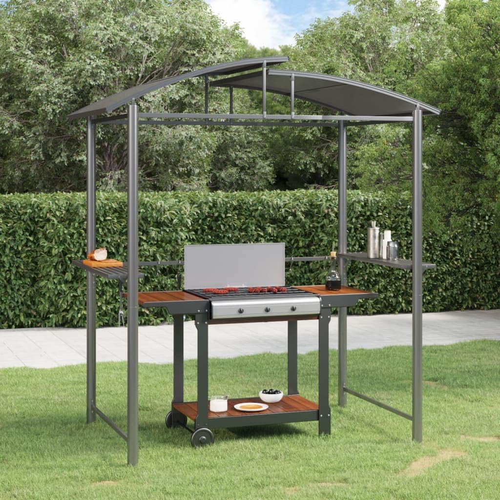 Rectangular BBQ Gazebo, Anthracite Powder-Coated Steel Frame, 82.7x82.7x90.6 Inch, Spacious Outdoor Canopy for Grilling, Parties, Family Gatherings Outdoor Structures