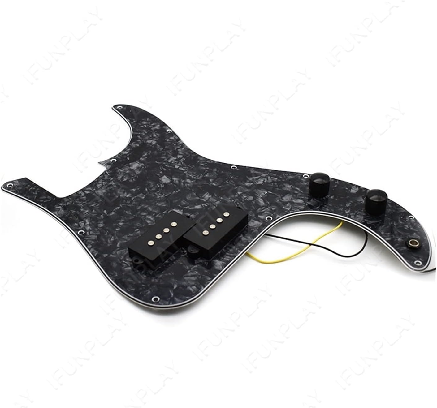 KESHUO 4 Color 3 Ply Prewired Loaded Pickguard Pickup for Precision Bass Guitar Accessories Parts Loaded Pickguard Pre-Wired (Color : Black Pearl)