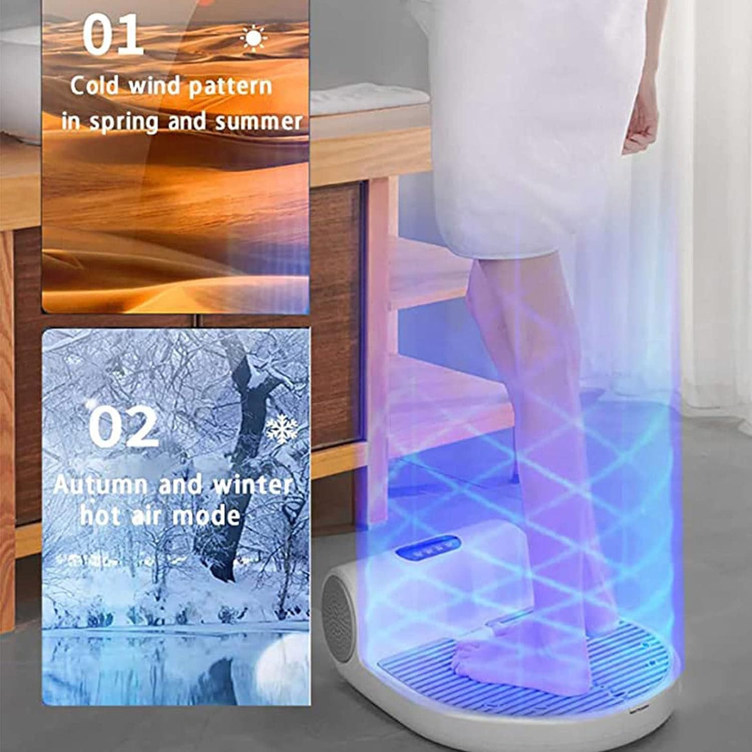 Body Dryer Negative Ion Full Body Dryer with 2 Gears Adjustment, Foot Dryer, Quick Air Drying, Heating and Cooling, Gravitys Sensing, for Home and Bathroom,Normalversion