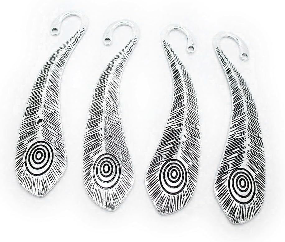 150 Pieces Jewelry Making Charms Antique Silver Tone for Necklace Pendant Bracelet W0YK5 Feather Bookmark