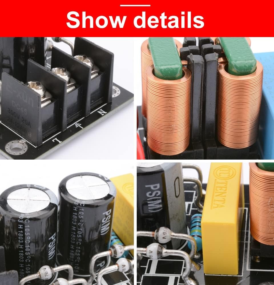 2000W 15A EMI Power Filter Module AC110V-265V High Efficiency Supply DIY Audio Sound Home Amplifiers