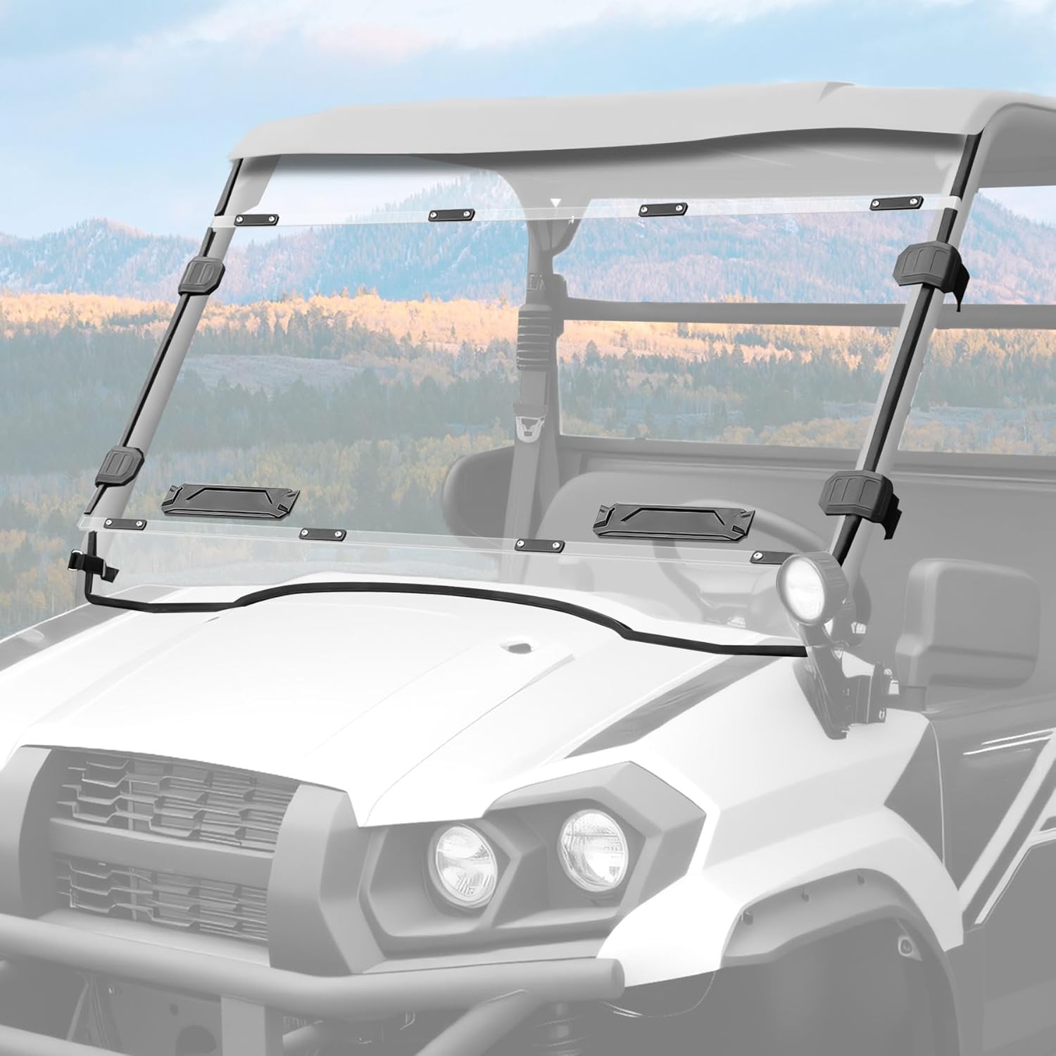 Front Full Windshield for Kawasaki Mule Pro MX, Clear 1/5
