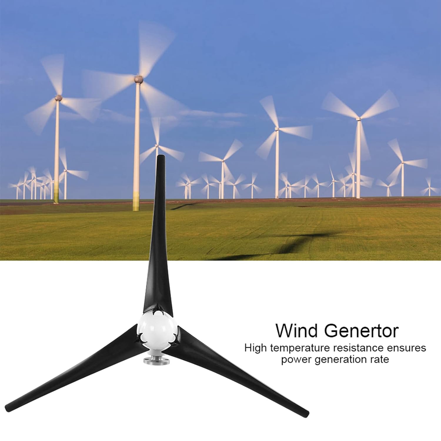 1200W Wind Generator Small Wind Generator 3 Blades 1200W Wind Turbines Kit with 3 Phase AC Permanent Magnet Synchronous Electricitygenerator (12V)