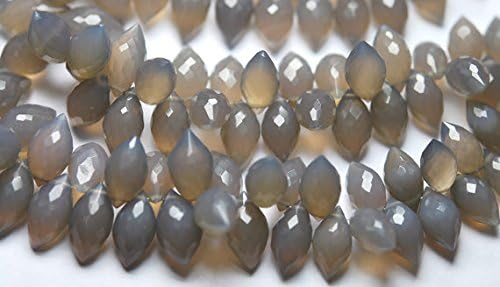 30 pcs,grey chalcedony facedet drops shape briolettes,11-12mm