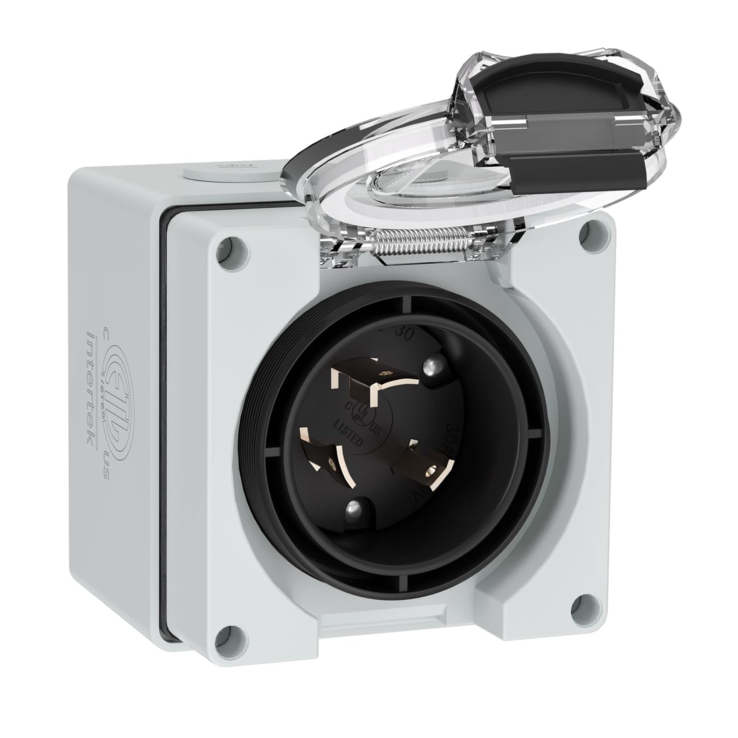 EZZON 1pcs L6-30P-BOX US 30Amp Generator Power Inlet Box, NEMA L6-30P Box 250 Volt Male Plug Outdoor dustproof and Weatherproof for Generators