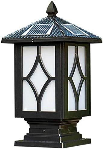 Waterproof IP65 Outdoor Solar Column Lights Antique Black Lawn Light LED 2-Color Post Light Lighting External Patio Lights Swimming Pool Accessories (Color : 7inch) (7inch) (9inch)