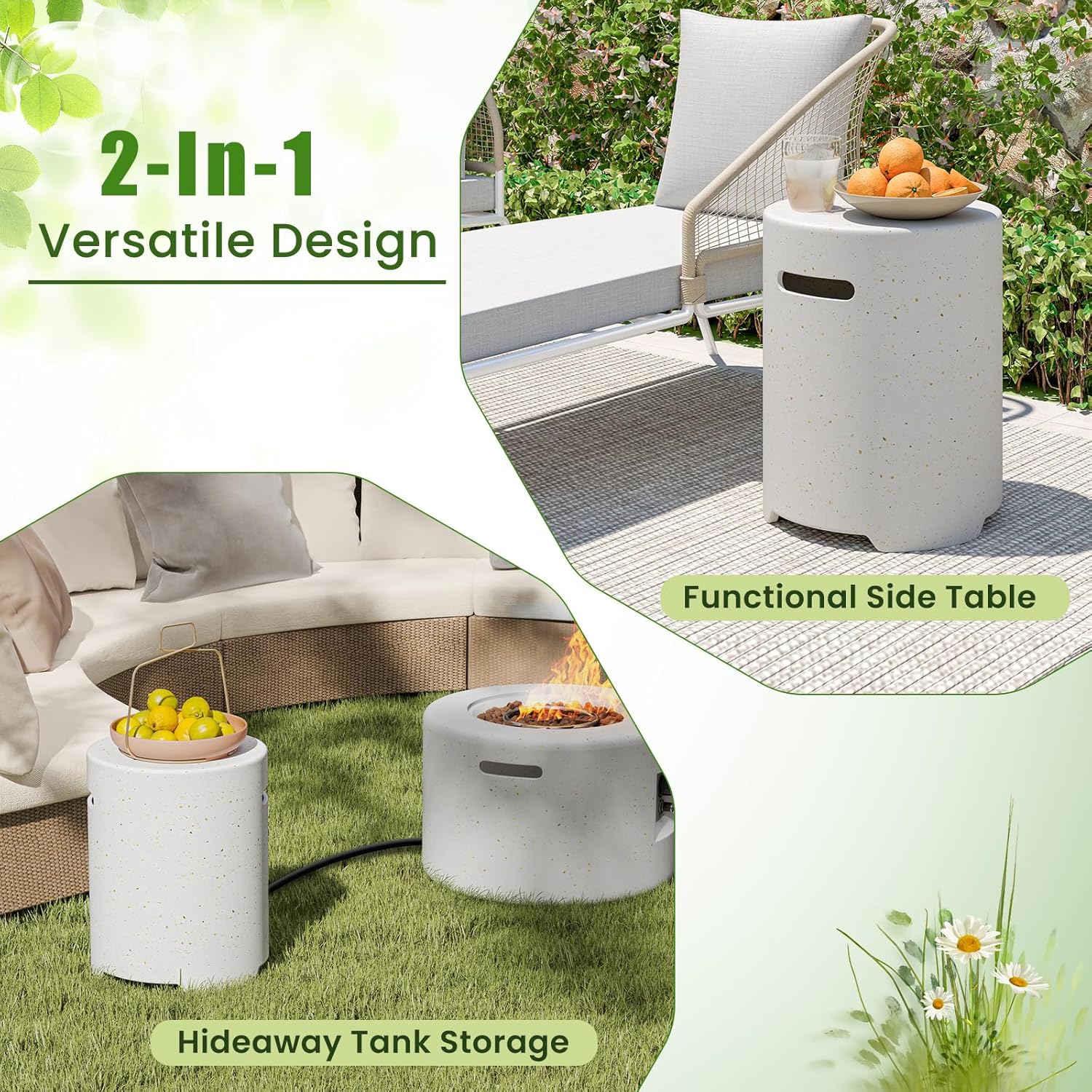 Happygrill Propane Tank Cover Table, Terrazzo Portable 16