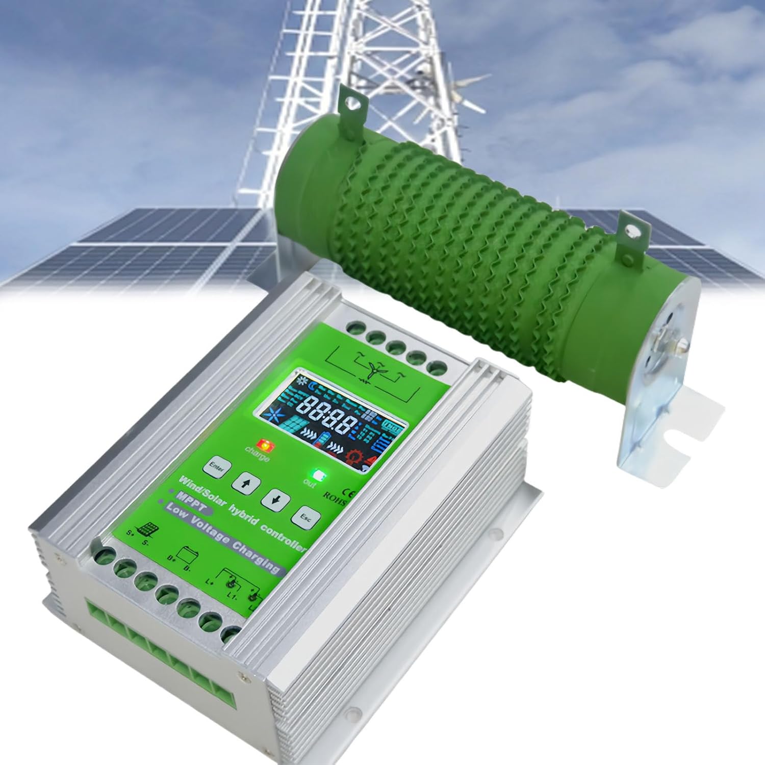 Wind Solar Hybrid Charge Controller, Mppt Boost Regulator for Off Grid System, 12v 24v 48v, 1000w Wind Turbine 1000w Solar Panel Power Controller,48V-400W