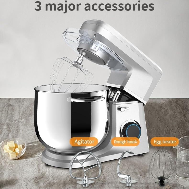 Stand Mixer,11L Food Mixer with Agitator,Dough Hook,Egg Beater,1700W Tilt Head Dough Blender,6-Speed Adjustable Multi-Function Cook Machine,Household Desktop Egg Beater,