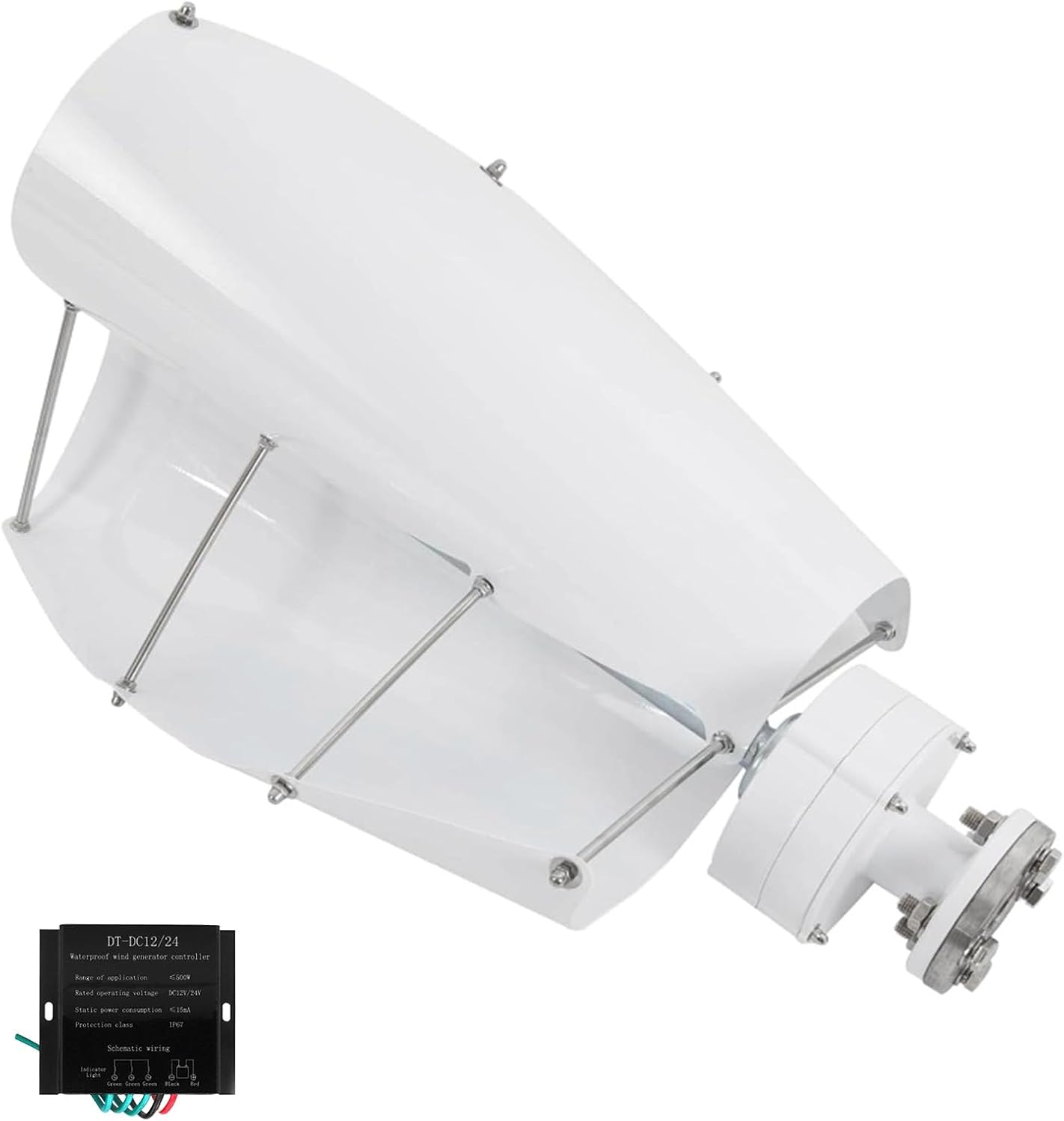 48v, 5000W Vertical axis Wind Turbine, 12V-220V Wind-Solar Complementary Permanent Magnet Generator, Low Noise Spiral Design Windmill, Suitable for Home, Ship, Street Lighting