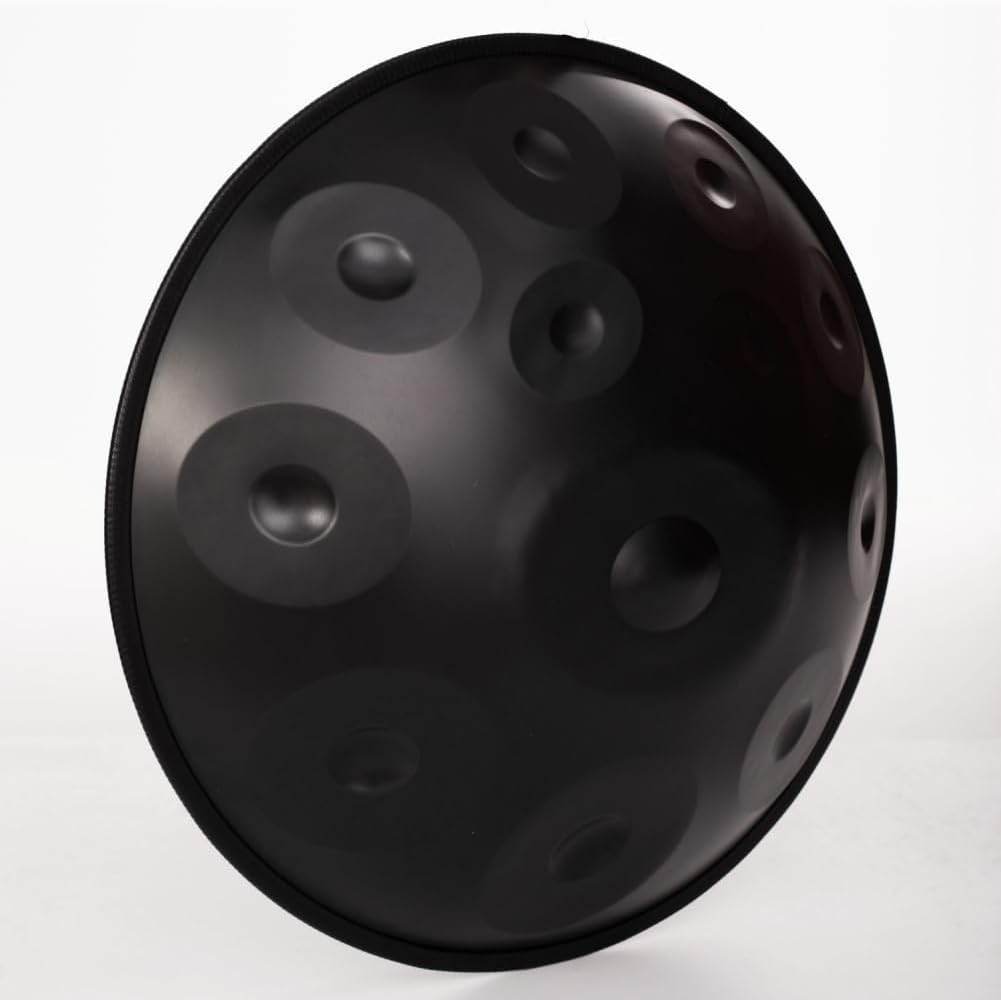 440HZ Steel Drum in 22Inch D Minor 12 Notes Hand Pan Drum Percussion Musical instrument with Soft Hand Pan Bag (12 Notes Black Handpan)