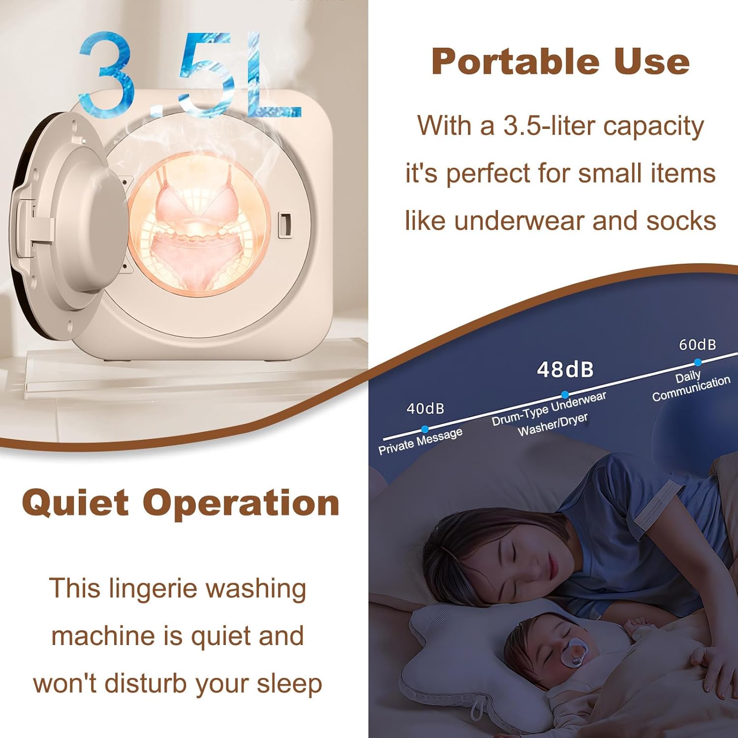 Smart Drum Washing and Drying Machine,3.5l Touchscreen Operation,Stainless Steel Inner Drum,Four Programs: Wash/Dry/Wash/Dry/Clean-for Apartment, Dorms Desktop