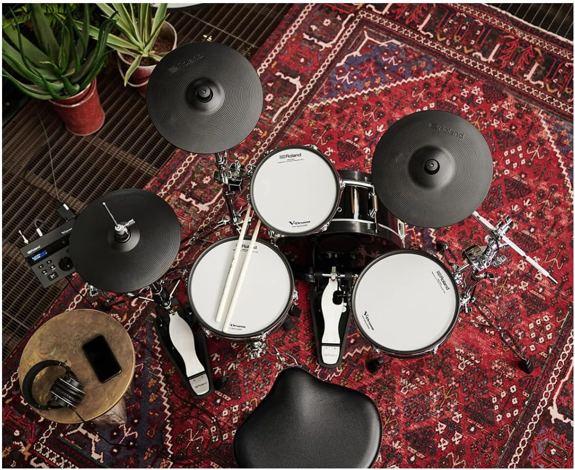 Roland VAD103 V-Drums | Premium 4-Piece Electronic Acoustic Design Drum Kit with Shallow-Depth Shells