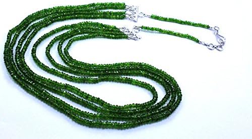 natural chrome diopside rondelle faceted beads 232.40 carat 3-4mm 25'' 4 strand