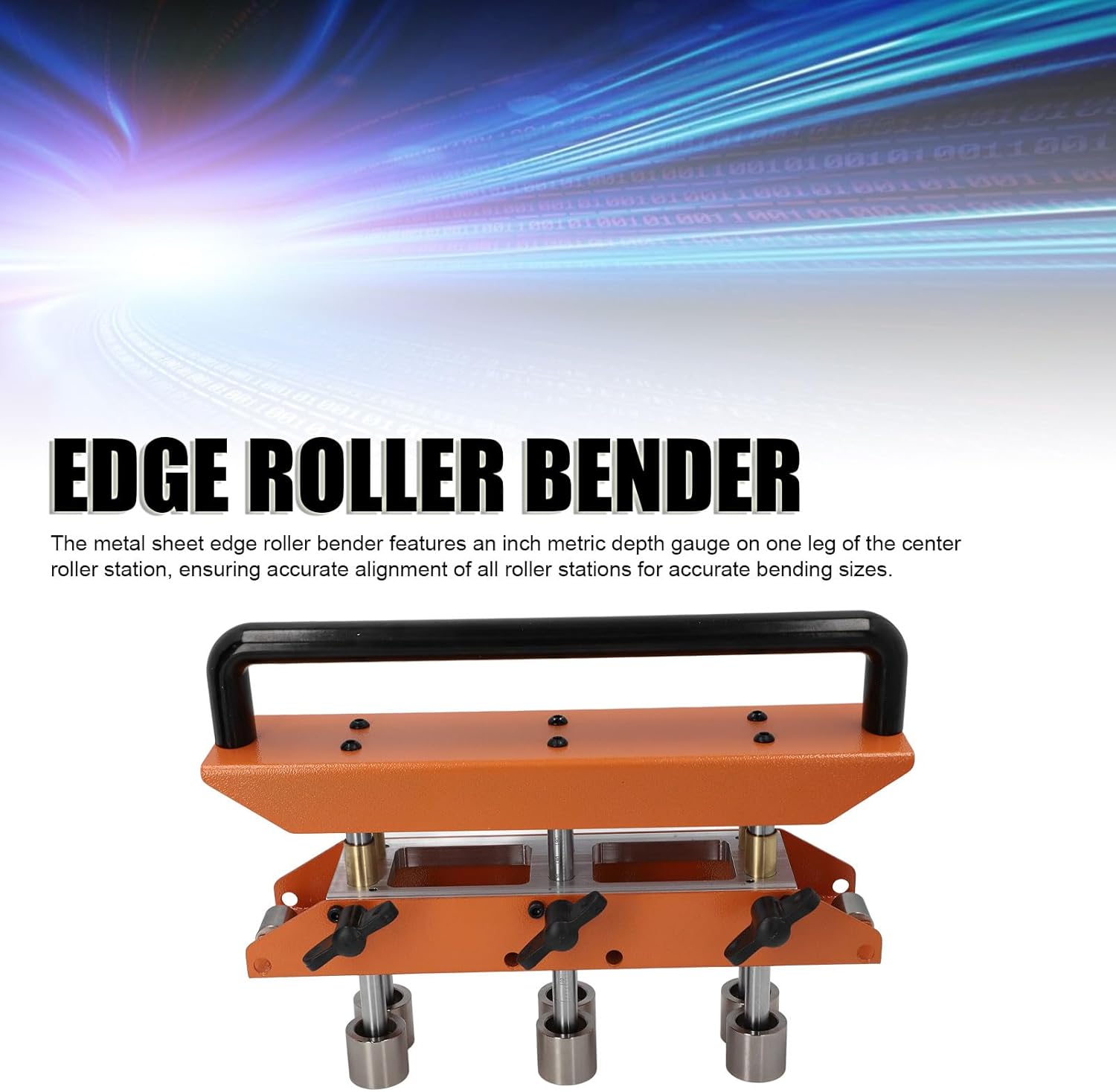 Sheet Metal Bender, Three Station Roller with V Shaped Roller, Bending Anglefor Steel, Copper, Accurate Depth for Industrial Production and Household Use