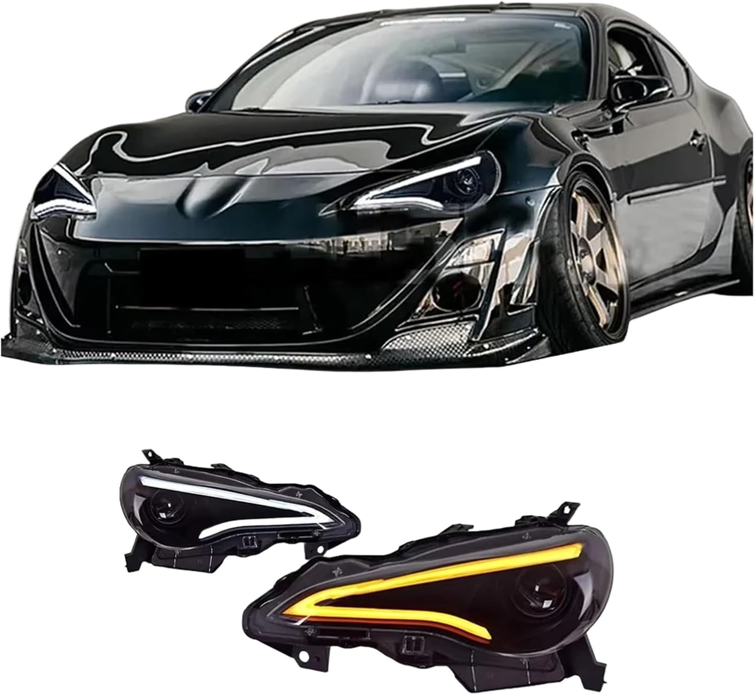 Car Compatible For Toyota GT86/BRZ Headlight 2012-2020 Upgrade Modified To DRL Dynamic Turn Signal LED Headlight Auto Accessories(GT86)
