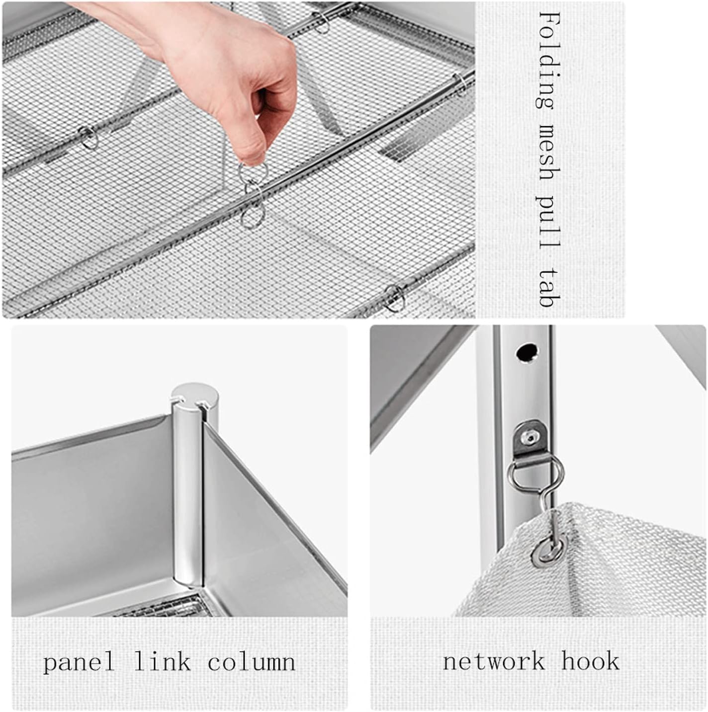 Collapsible Campfire Grill Camping Fire Pit, 304 Stainless Steel Grill Gate, Heavy Duty Portable Camping Grill with Carrying Bag，Square Firepit with Grill