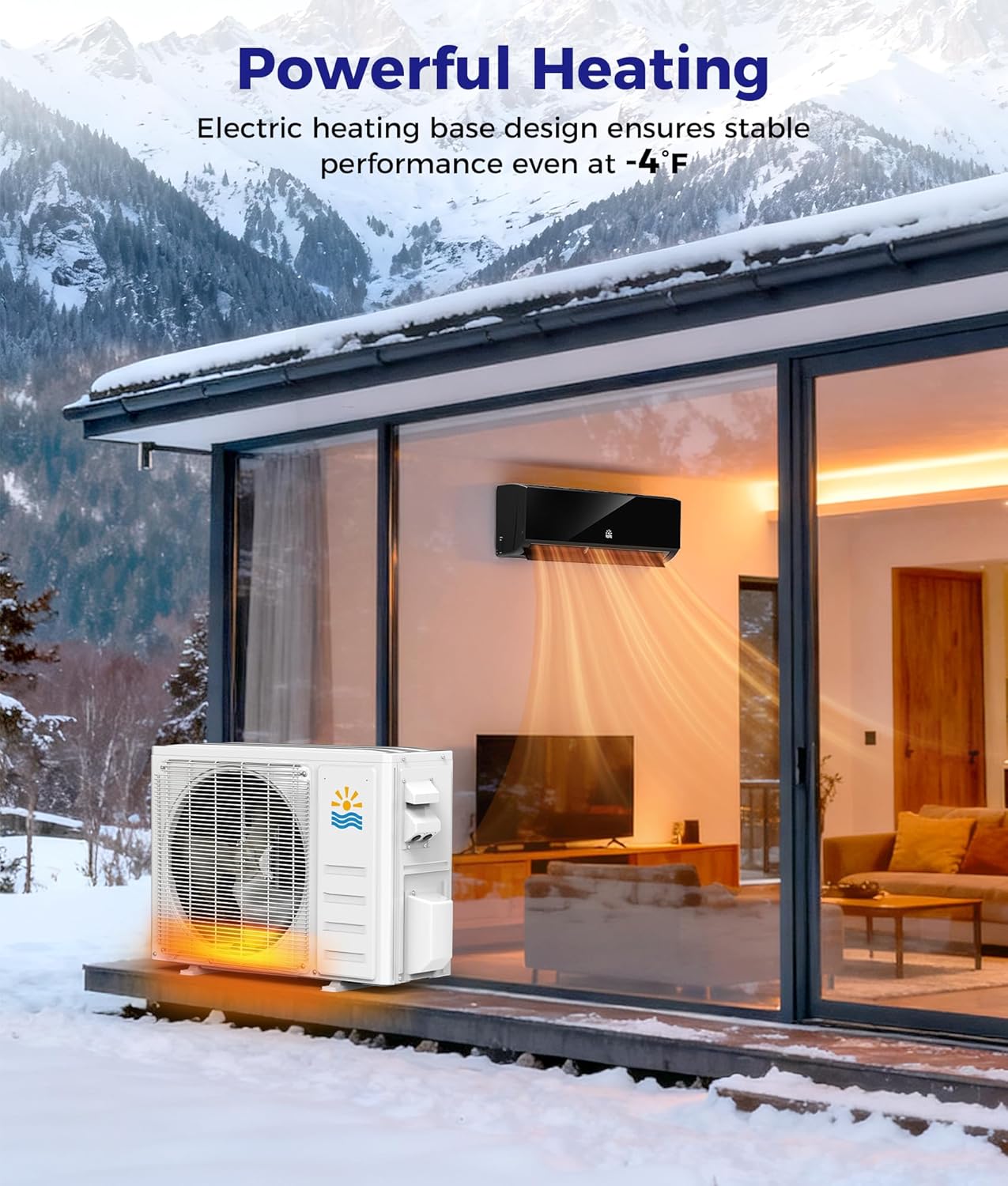 Mini Split Ac/Heating System - 18000 BTU Mini Split Air Conditioner with Heat Pump Wifi Enabled Inverter, 21 SEER2 230V Energy Efficient Precharged Split Ac Unit Up to 1250 Sq.Ft