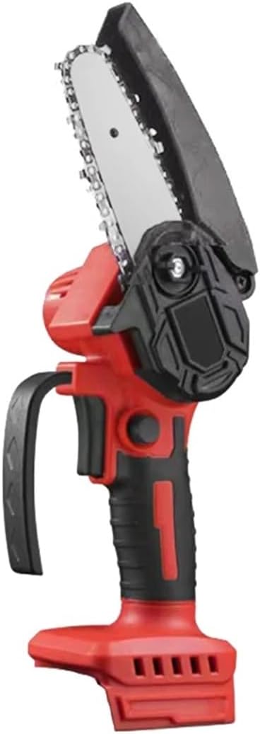 4/6 Inch Cordless Mini Chainsaw, Handheld Electric Wood Cutting Tool for Garden Woodworking, Battery Powered Pruning Saw(Red)