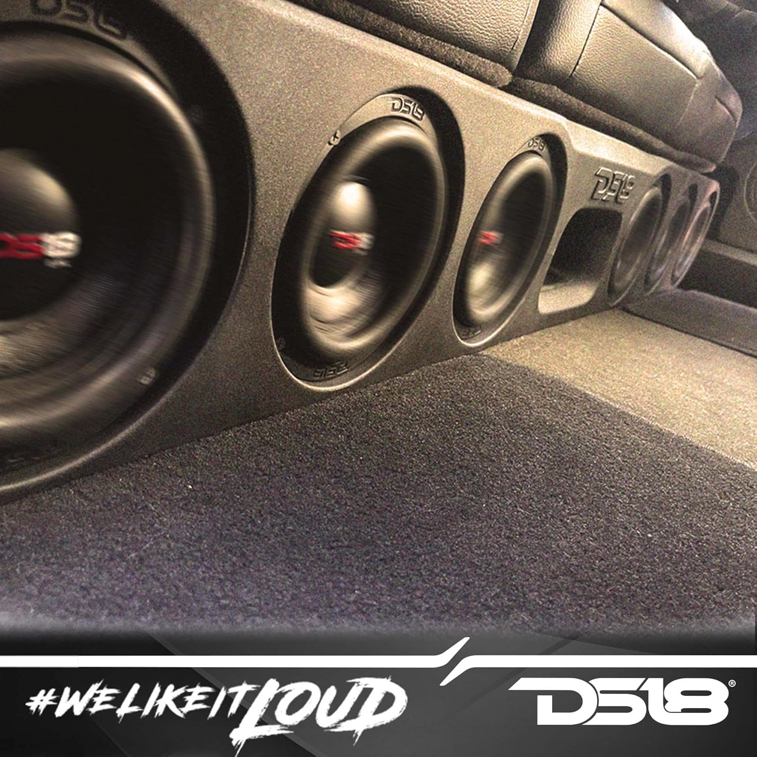 DS18 ENS-66X Under Seat Enclosure for Pick Up Trucks 6 x 6.5 Subwoofers - High Density Abs, UV Protected and All Elements Ready
