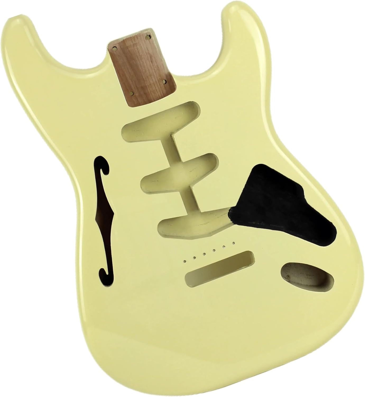 Guitar Body Guitar Replacement Parts Electric Guitar Alder Wood Body With F Holes Yellow Body In High Gloss Finished For SSS Semi-hollow DIY Body