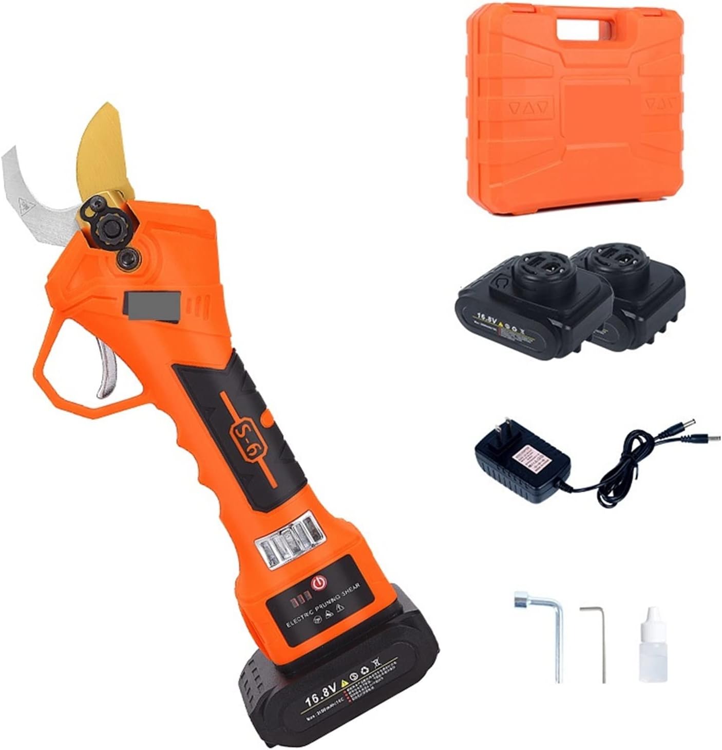 Electric Pruning Shears, 21V 16.8V Cordless Pruner Lithium-ion Pruning Shear Efficient Scissors Bonsai Electric Tree Branches Garden Tools S-6 28mm 32mm